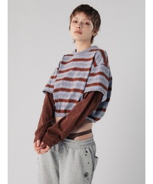 ELCHELE（エルチェレ）の「LAYERED BORDER LS TEE（Tシャツ/カットソー）」