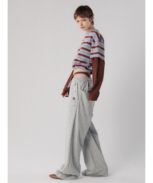 ELCHELE（エルチェレ）の「LAYERED BORDER LS TEE（Tシャツ/カットソー・レディース・ネイビー/ブラウン・FREE）」の7枚目の写真