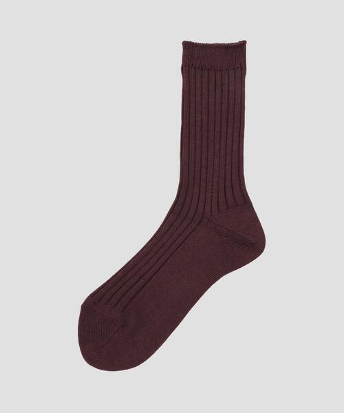 MARGARET HOWELL(マーガレットハウエル)の「SILK COTTON RIB SOCKS(ソックス/靴下・レディース・ホワイト系その他2/ブラック/ワイン系1・FREE)」の3枚目の写真