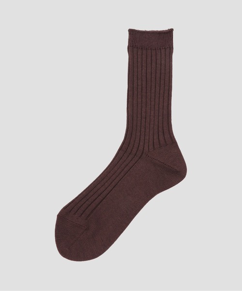 MARGARET HOWELL（マーガレットハウエル）の「SILK COTTON RIB SOCKS（ソックス/靴下・レディース・ホワイト系その他2/ブラック/ワイン系1・FREE）」の3枚目の写真