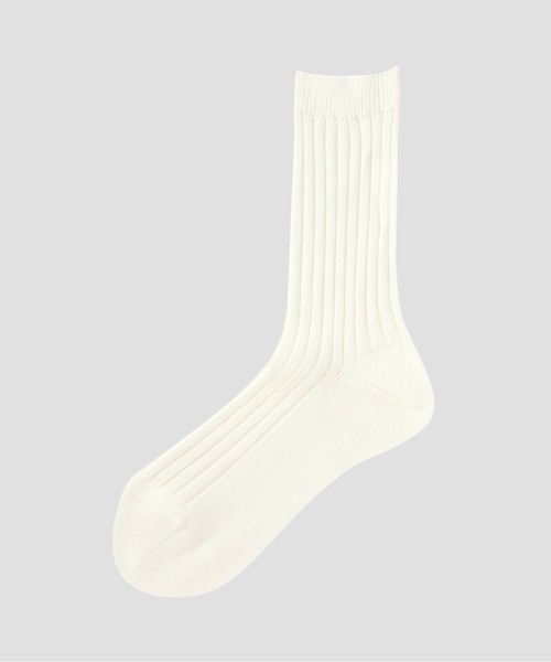 MARGARET HOWELL（マーガレットハウエル）の「SILK COTTON RIB SOCKS（ソックス/靴下・レディース・ホワイト系その他2/ブラック/ワイン系1・FREE）」の2枚目の写真