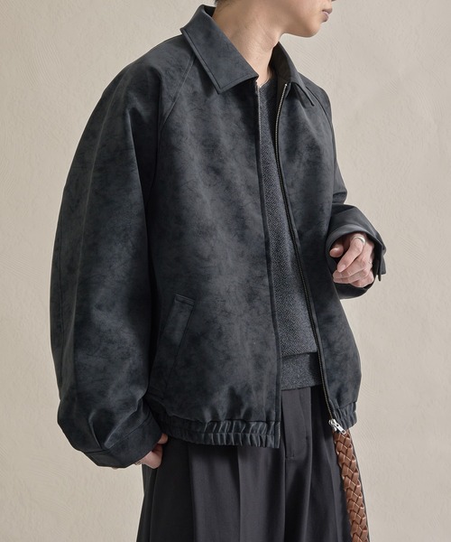 epnok（エプノック）の「モダンヴィンテージショートZIPブルゾン（ブルゾン・メンズ・ブラック系2/ブラック系1・SMALL/MEDIUM/LARGE）」の3枚目の写真