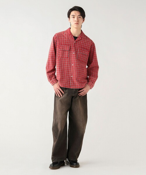 BEAMS HEART(ビームスハート)の「【5/21値下げ】フェード チェック ネル シャツ(ユニセックス)(シャツ/ブラウス・メンズ・レッド/ネイビー・SMALL/MEDIUM/LARGE)」の3枚目の写真