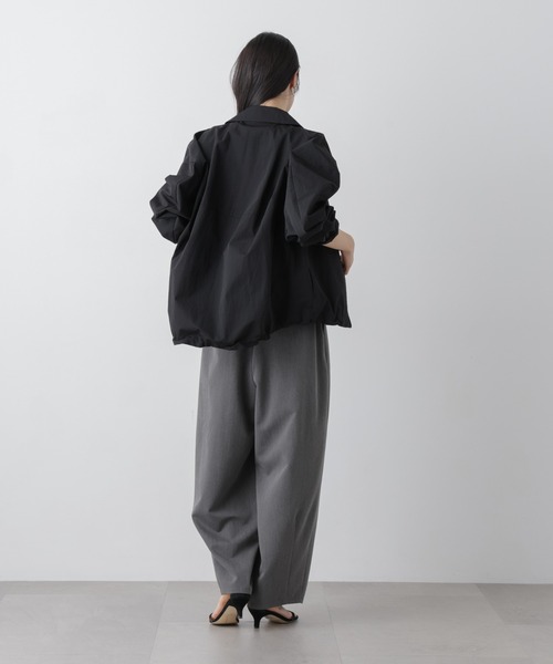 NANO universe（ナノユニバース）の「撥水＆花粉ガード コクーンシルエットジップブルゾン（ブルゾン・レディース・アイボリー/ブラック/ベージュ・FREE）」の22枚目の写真