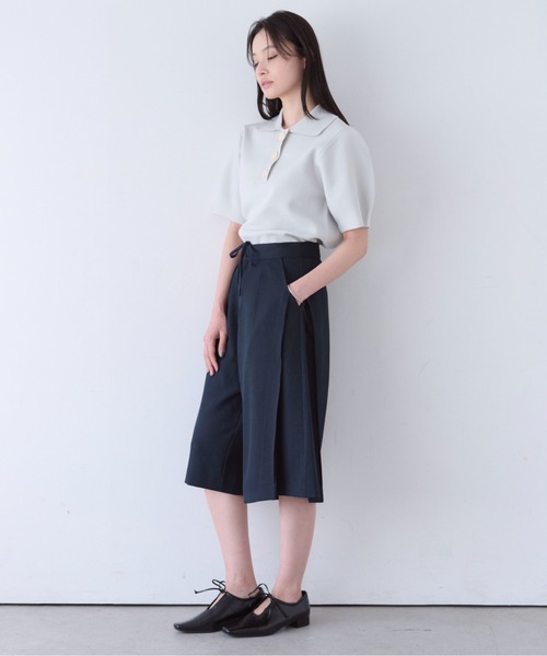 SOYEN(ソイエン)の「リネンライクバミューダタックハーフパンツ/セットアップ可(その他パンツ・レディース・ネイビー/ブラウン・F)」の12枚目の写真