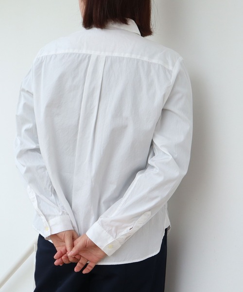 CHILD WOMAN（チャイルドウーマン）の「FINX100/2ブロード W釦シャツ（シャツ/ブラウス・レディース・ホワイト/サックスブルー・FREE）」の12枚目の写真