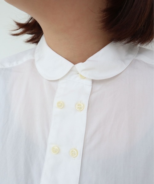 CHILD WOMAN（チャイルドウーマン）の「FINX100/2ブロード W釦シャツ（シャツ/ブラウス・レディース・ホワイト/サックスブルー・FREE）」の14枚目の写真