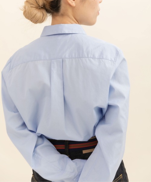 CHILD WOMAN（チャイルドウーマン）の「FINX100/2ブロード W釦シャツ（シャツ/ブラウス・レディース・ホワイト/サックスブルー・FREE）」の7枚目の写真