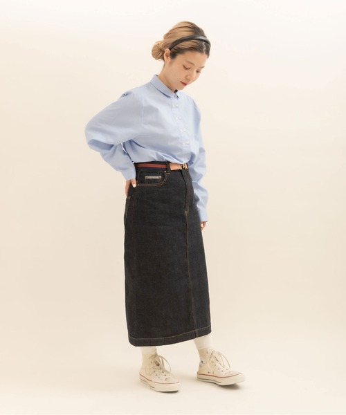 CHILD WOMAN（チャイルドウーマン）の「FINX100/2ブロード W釦シャツ（シャツ/ブラウス・レディース・ホワイト/サックスブルー・FREE）」の9枚目の写真