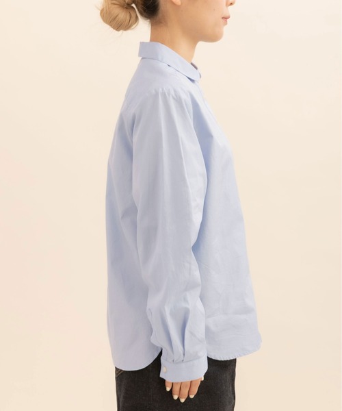 CHILD WOMAN（チャイルドウーマン）の「FINX100/2ブロード W釦シャツ（シャツ/ブラウス・レディース・ホワイト/サックスブルー・FREE）」の19枚目の写真