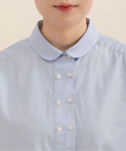 CHILD WOMAN（チャイルドウーマン）の「FINX100/2ブロード W釦シャツ（シャツ/ブラウス・レディース・ホワイト/サックスブルー・FREE）」の21枚目の写真