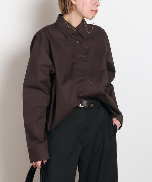 AP STUDIO（エーピーストゥディオ）の「【REMAIN/リメイン】Boxy Shirt（シャツ/ブラウス・レディース・ブラウン/ホワイト・FREE）」の2枚目の写真