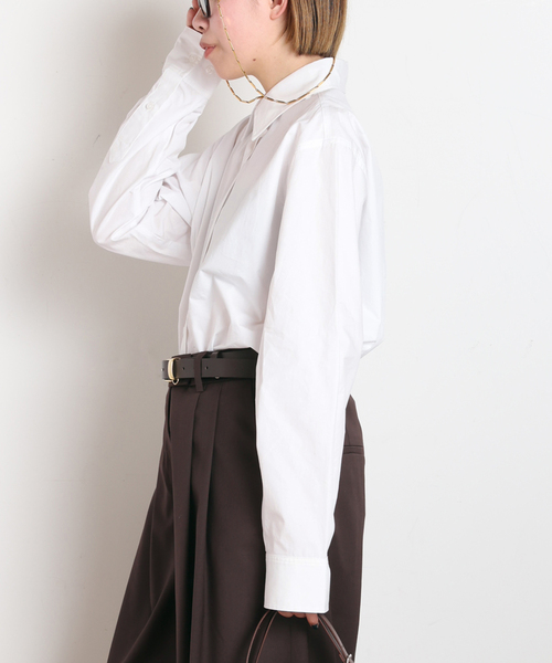 AP STUDIO（エーピーストゥディオ）の「【REMAIN/リメイン】Boxy Shirt（シャツ/ブラウス・レディース・ブラウン/ホワイト・FREE）」の7枚目の写真
