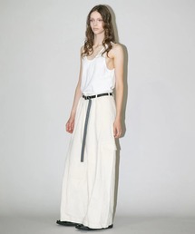 my beautiful landlet | 【my beautiful landlet】 PIGMENT PRINT WASHED DENIM WIDE CARGO PANTS - kinari(その他パンツ)