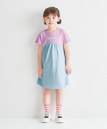 MIKI HOUSE（ミキハウス）の「【WEB限定】バイカラーバックロゴ半袖ワンピース（ワンピース）」