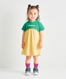 MIKI HOUSE | 【WEB限定】バイカラーバックロゴ半袖ワンピース(ワンピース)