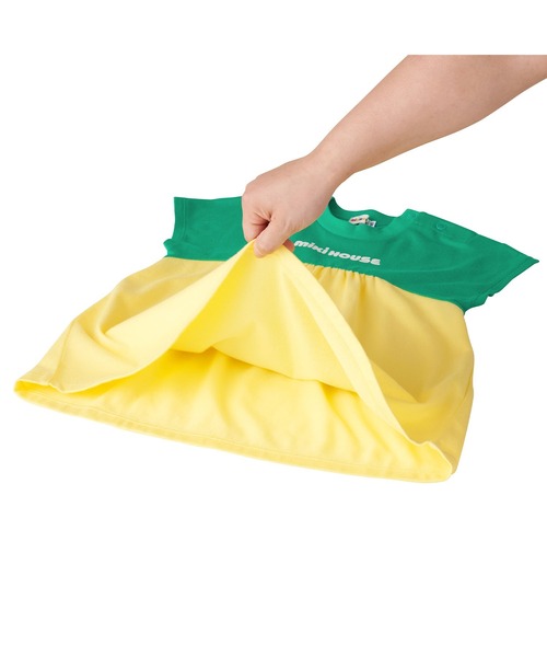 MIKI HOUSE（ミキハウス）の「【WEB限定】バイカラーバックロゴ半袖ワンピース（ワンピース・キッズ・レッド系その他/グリーン・100cm/90cm/80ｃｍ）」の12枚目の写真