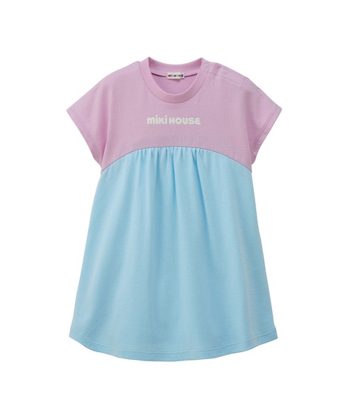 MIKI HOUSE（ミキハウス）の「【WEB限定】バイカラーバックロゴ半袖ワンピース（ワンピース・キッズ・レッド系その他/グリーン・100cm/90cm/80ｃｍ）」の15枚目の写真