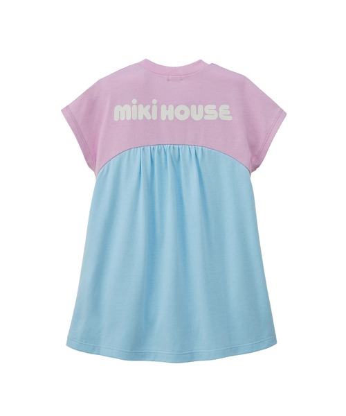 MIKI HOUSE（ミキハウス）の「【WEB限定】バイカラーバックロゴ半袖ワンピース（ワンピース・キッズ・レッド系その他/グリーン・100cm/90cm/80ｃｍ）」の16枚目の写真
