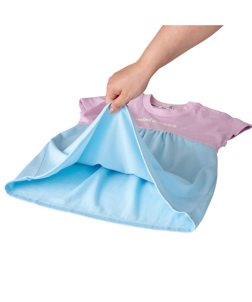 MIKI HOUSE（ミキハウス）の「【WEB限定】バイカラーバックロゴ半袖ワンピース（ワンピース・キッズ・レッド系その他/グリーン・100cm/90cm/80ｃｍ）」の18枚目の写真