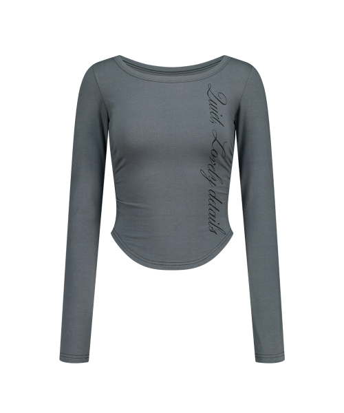 ILLIGO(イリゴ)の「レタリングスリムシャーリングロングスリーブチャコール(Tシャツ/カットソー・レディース・その他・SMALL/MEDIUM)」の4枚目の写真