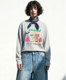 REBRENNER（リブレンナー）の「DTF ウィークエンドバイブ ロングスリーブ 長袖Tシャツ グレー（Tシャツ/カットソー）」