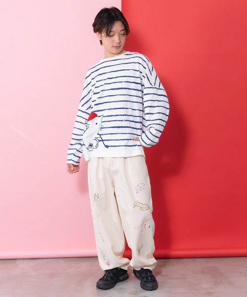 ScoLar Parity（スカラーパリティ）の「361113：画家ネコボーダーTシャツ（Tシャツ/カットソー・レディース・ブルー/オフホワイト/ブラック・M）」の13枚目の写真