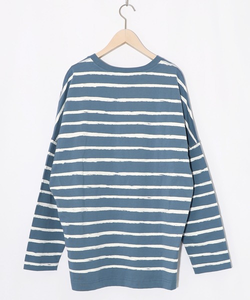 ScoLar Parity（スカラーパリティ）の「361113：画家ネコボーダーTシャツ（Tシャツ/カットソー・レディース・ブルー/オフホワイト/ブラック・M）」の22枚目の写真