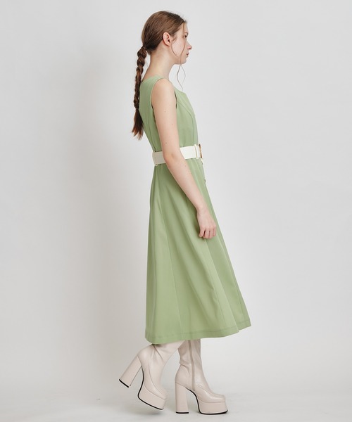 REDYAZEL（レディアゼル）の「トレンチディティールショートシャツジャケット×バイカラープリーツフレアロングワンピースセットアップ（セットアップ・レディース・グリーン/ブルー/ブラウン系その他・FREE）」の16枚目の写真
