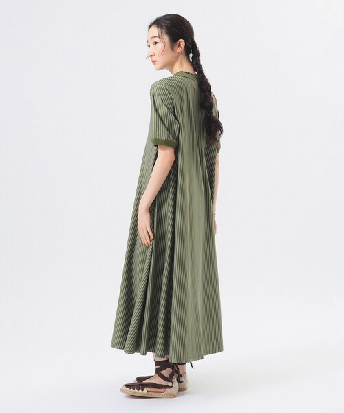 BEAMS BOY（ビームスボーイ）の「カット ツイル マキシ ワンピース（ワンピース・レディース・ブラック/サックスブルー/オリーブ・1/2）」の3枚目の写真