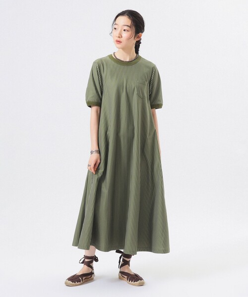 BEAMS BOY（ビームスボーイ）の「カット ツイル マキシ ワンピース（ワンピース・レディース・ブラック/サックスブルー/オリーブ・1/2）」の5枚目の写真