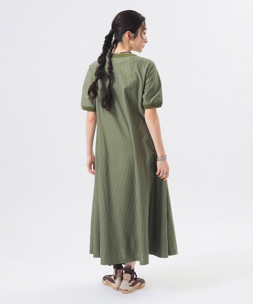 BEAMS BOY（ビームスボーイ）の「カット ツイル マキシ ワンピース（ワンピース・レディース・ブラック/サックスブルー/オリーブ・1/2）」の7枚目の写真