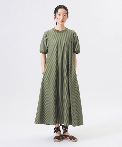 BEAMS BOY（ビームスボーイ）の「カット ツイル マキシ ワンピース（ワンピース・レディース・ブラック/サックスブルー/オリーブ・1/2）」の8枚目の写真