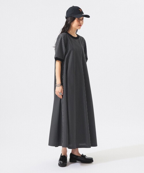 BEAMS BOY（ビームスボーイ）の「カット ツイル マキシ ワンピース（ワンピース・レディース・ブラック/サックスブルー/オリーブ・1/2）」の9枚目の写真