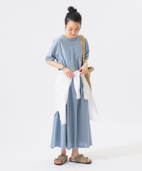 BEAMS BOY（ビームスボーイ）の「カット ツイル マキシ ワンピース（ワンピース・レディース・ブラック/サックスブルー/オリーブ・1/2）」の21枚目の写真