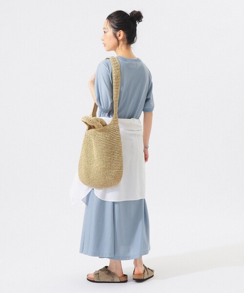 BEAMS BOY（ビームスボーイ）の「カット ツイル マキシ ワンピース（ワンピース・レディース・ブラック/サックスブルー/オリーブ・1/2）」の6枚目の写真
