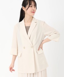 STRAWBERRY-FIELDS（ストロベリーフィールズ）の「シアーリネンライク_7分袖テーラードジャケット（テーラードジャケット）」