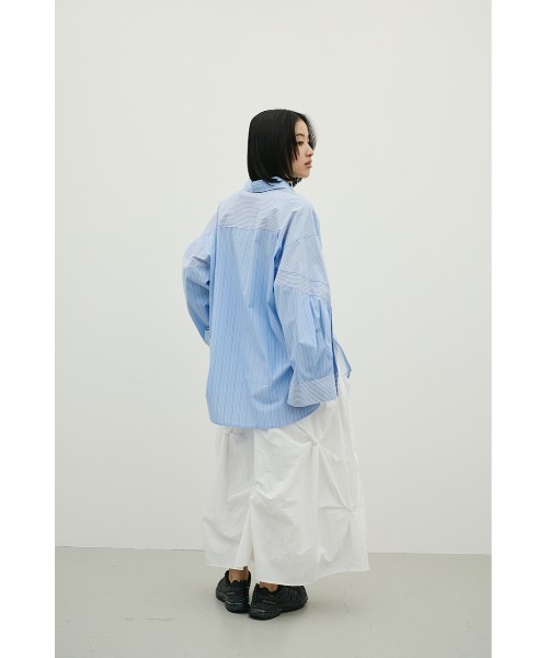 STYLEMIXER(スタイルミキサー)の「ツイストタッキングスカート(スカート・レディース・ブラック/ホワイト・SMALL/MEDIUM)」の3枚目の写真