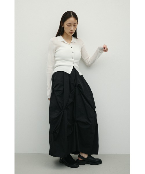STYLEMIXER(スタイルミキサー)の「ツイストタッキングスカート(スカート・レディース・ブラック/ホワイト・SMALL/MEDIUM)」の13枚目の写真