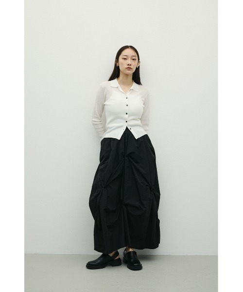 STYLEMIXER(スタイルミキサー)の「ツイストタッキングスカート(スカート・レディース・ブラック/ホワイト・SMALL/MEDIUM)」の14枚目の写真