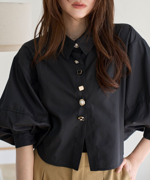 yori フレアシャツ ブラック MARMARMAR バックショートフレアシャツ｜ MARcourt ONLINE STORE