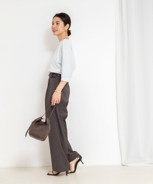 NOLLEY’S(ノーリーズ)の「ウォッシャブルドルマンTシャツ(Tシャツ/カットソー・レディース・サックスブルー/ブラック/オフホワイト/ホワイト系その他4/イエロー・38)」の17枚目の写真