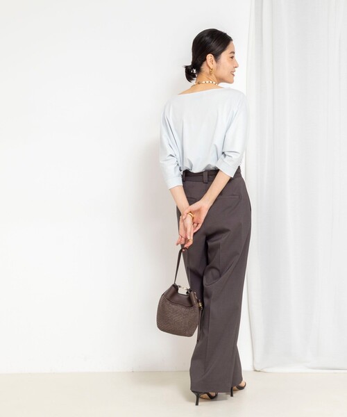 NOLLEY’S(ノーリーズ)の「ウォッシャブルドルマンTシャツ(Tシャツ/カットソー・レディース・サックスブルー/ブラック/オフホワイト/ホワイト系その他4/イエロー・38)」の18枚目の写真