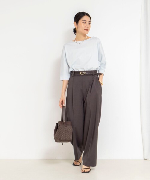 NOLLEY’S(ノーリーズ)の「ウォッシャブルドルマンTシャツ(Tシャツ/カットソー・レディース・サックスブルー/ブラック/オフホワイト/ホワイト系その他4/イエロー・38)」の19枚目の写真