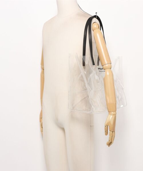 ADAM PATEK(アダムパテック)の「【ADAM PATEK/ アダムパテック 【 BVOROUGH 】CLEAR LEATHER HANDLE PVC TOTE(トートバッグ・メンズ・ホワイト・ONESIZE)」の10枚目の写真