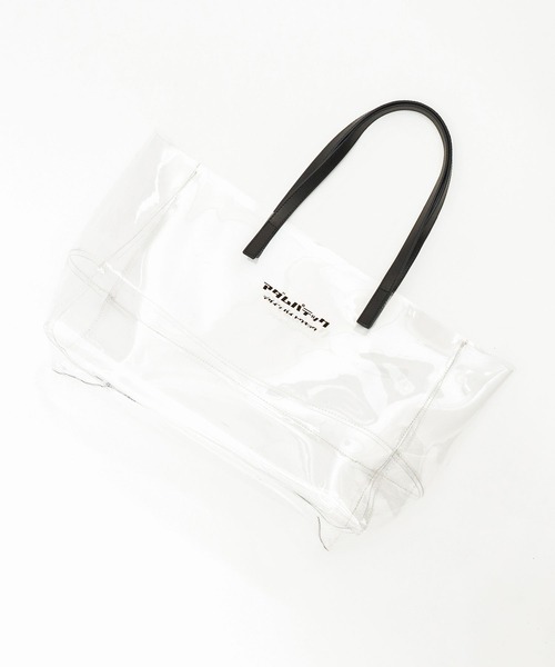 ADAM PATEK(アダムパテック)の「【ADAM PATEK/ アダムパテック 【 BVOROUGH 】CLEAR LEATHER HANDLE PVC TOTE(トートバッグ・メンズ・ホワイト・ONESIZE)」の5枚目の写真