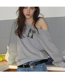 I LOVE ROLA OFF SHOULDER SWEATSHIRT M/GRAY