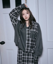 ANDGEEBEE（アンジービー）の「ドッキングチェックフーディシャツ（シャツ/ブラウス）」