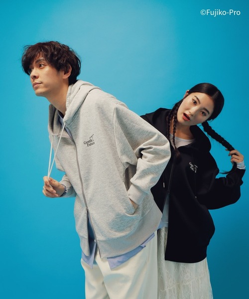 GLOBAL WORK（グローバルワーク）の「ドラえもん/ライトクッションZIPパーカー/646957（パーカー・メンズ・ライトグレー/ブラック・LARGE/MEDIUM）」の5枚目の写真