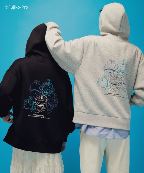 GLOBAL WORK（グローバルワーク）の「ドラえもん/ライトクッションZIPパーカー/646957（パーカー・メンズ・ライトグレー/ブラック・LARGE/MEDIUM）」の9枚目の写真